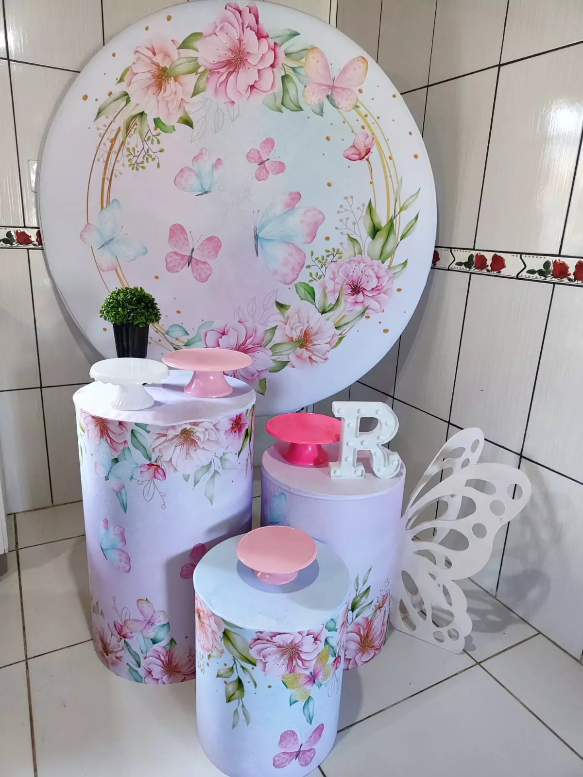 Kit Pegue e Monte - Borboleta Rosa