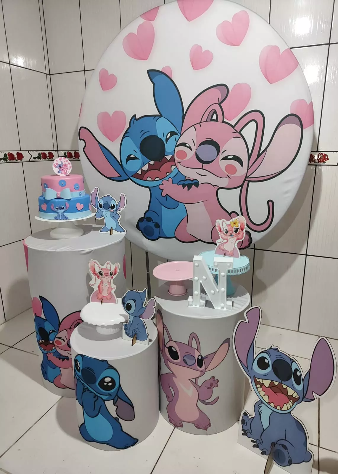 Kit Pegue e Monte - stitch e angel