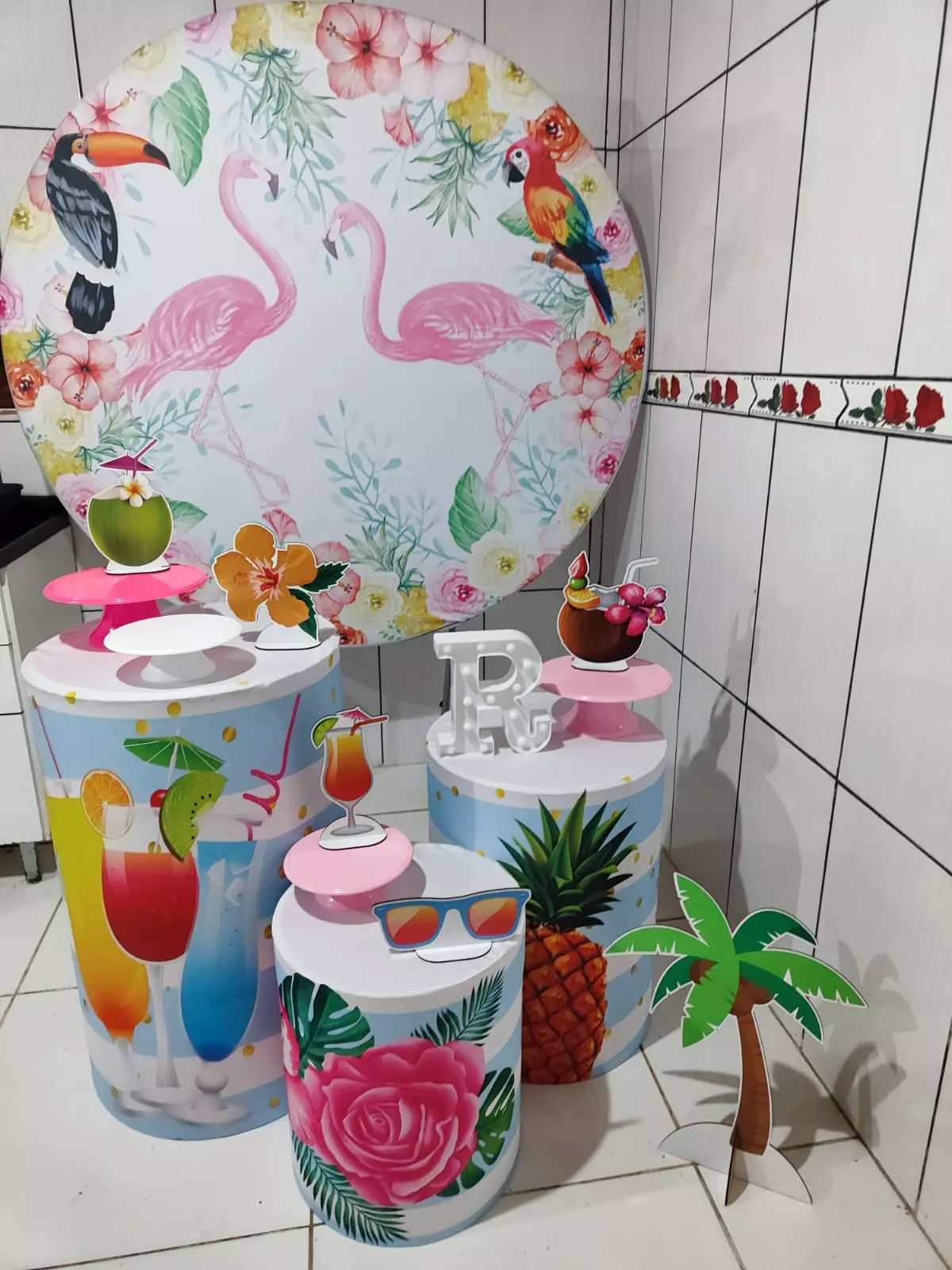 Kit Pegue e Monte - Flamingos